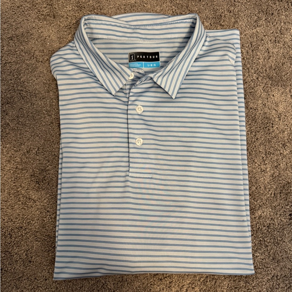 Men's PGA Tour Blue Striped Shirt